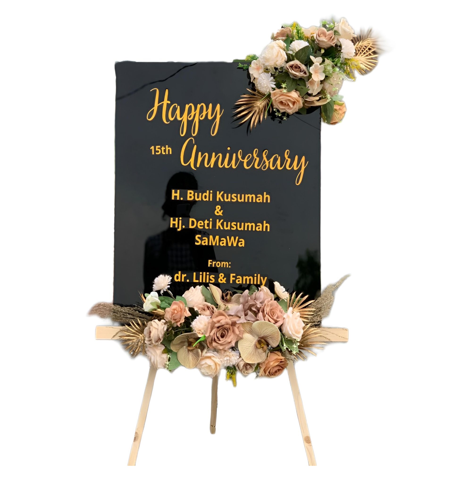 Papan Bunga Akrilik Tumpang